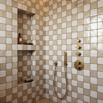 Gris Beige Glossy Zellige Tiles 4×4 (WMZ90007)